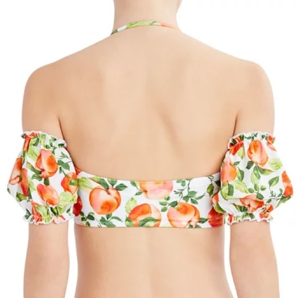 NWT! BCBG PARIS Peach Poof Sleeve Bikini Top! - Picture 2 of 2